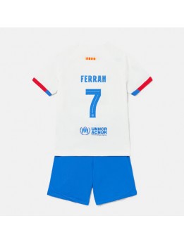 Barcelona Ferran Torres #7 Auswärts Trikotsatz für Kinder 2023-24 Kurzarm (+ Kurze Hosen)